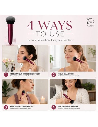 KLEN Personal Massager For Women Care Makeup Brush Wellness Electric Body Mini Vibrator Portable Handheld Beauty Device