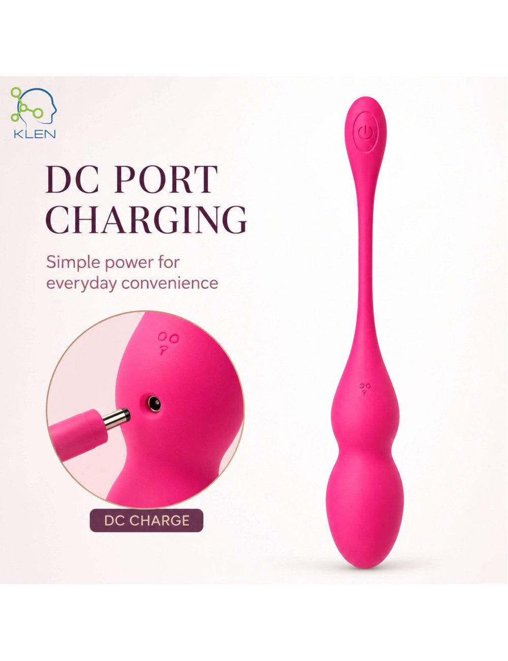 Female Personal Massager Women Portable Handheld Waterproof Device with DC Charging Port, App Control and One Touch Control