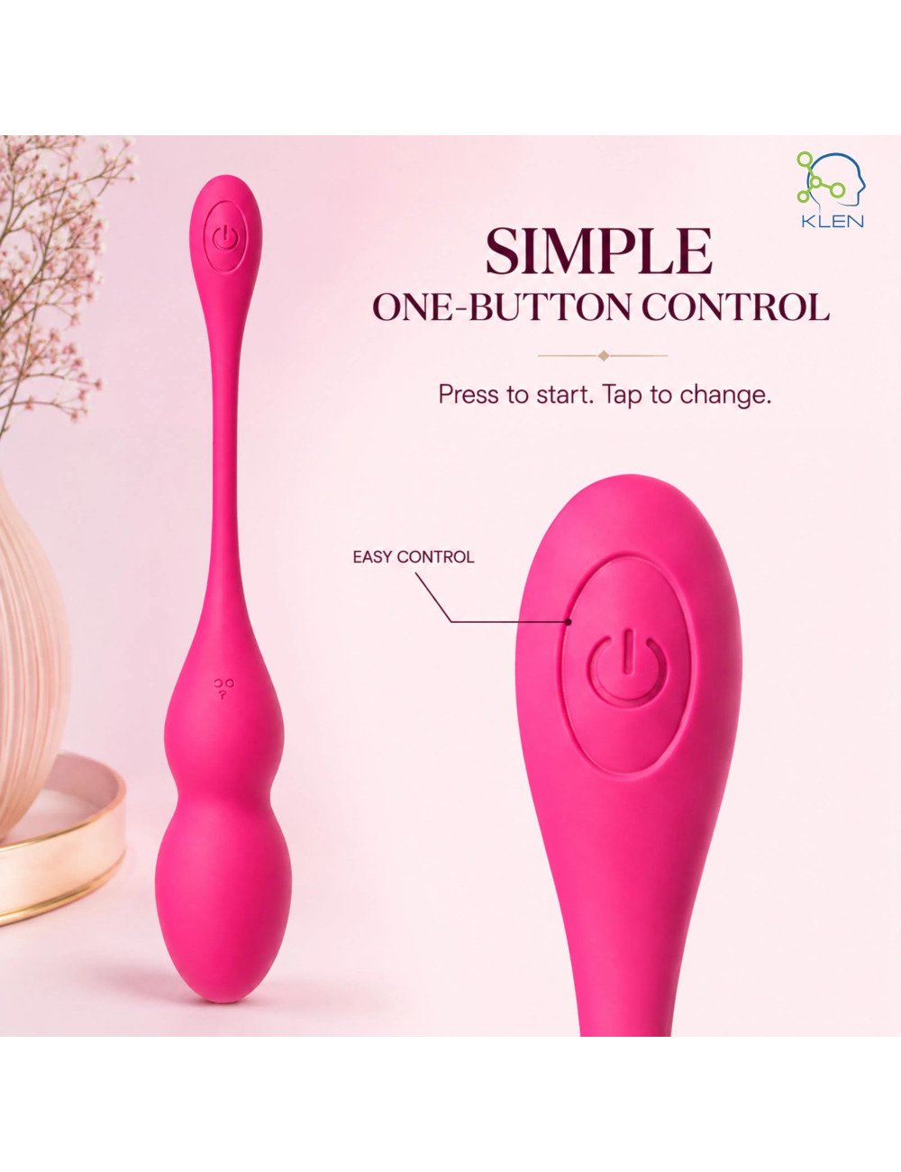 Female Personal Massager Women Portable Handheld Waterproof Device with DC Charging Port, App Control and One Touch Control