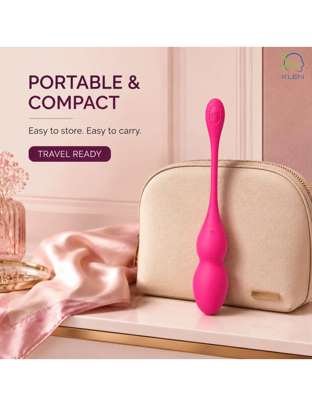 Female Personal Massager Women Portable Handheld Waterproof Device with DC Charging Port, App Control and One Touch Control