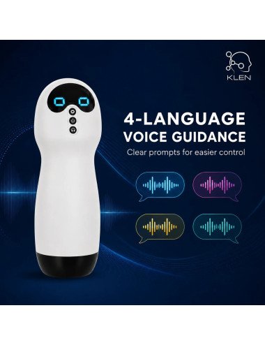 KLEN Personal Massager For Men with Suction Vibration Handheld Stress Relief Rechargeable Variable Frequency and Voice Device