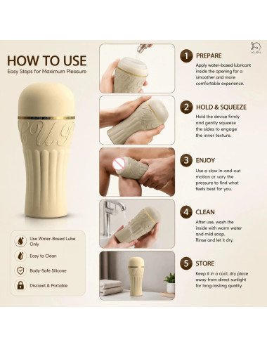Personal Massager for Men Compact Portable Sleeve with Twist-to-Adjust Manual Operation, Compact Storage with Yellow Housing