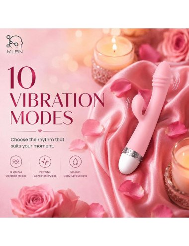 KLEN Personal Lady Body Massager Machine Stress Relief Handheld Waterproof Wireless Vibrating Massage Device for Self-Care