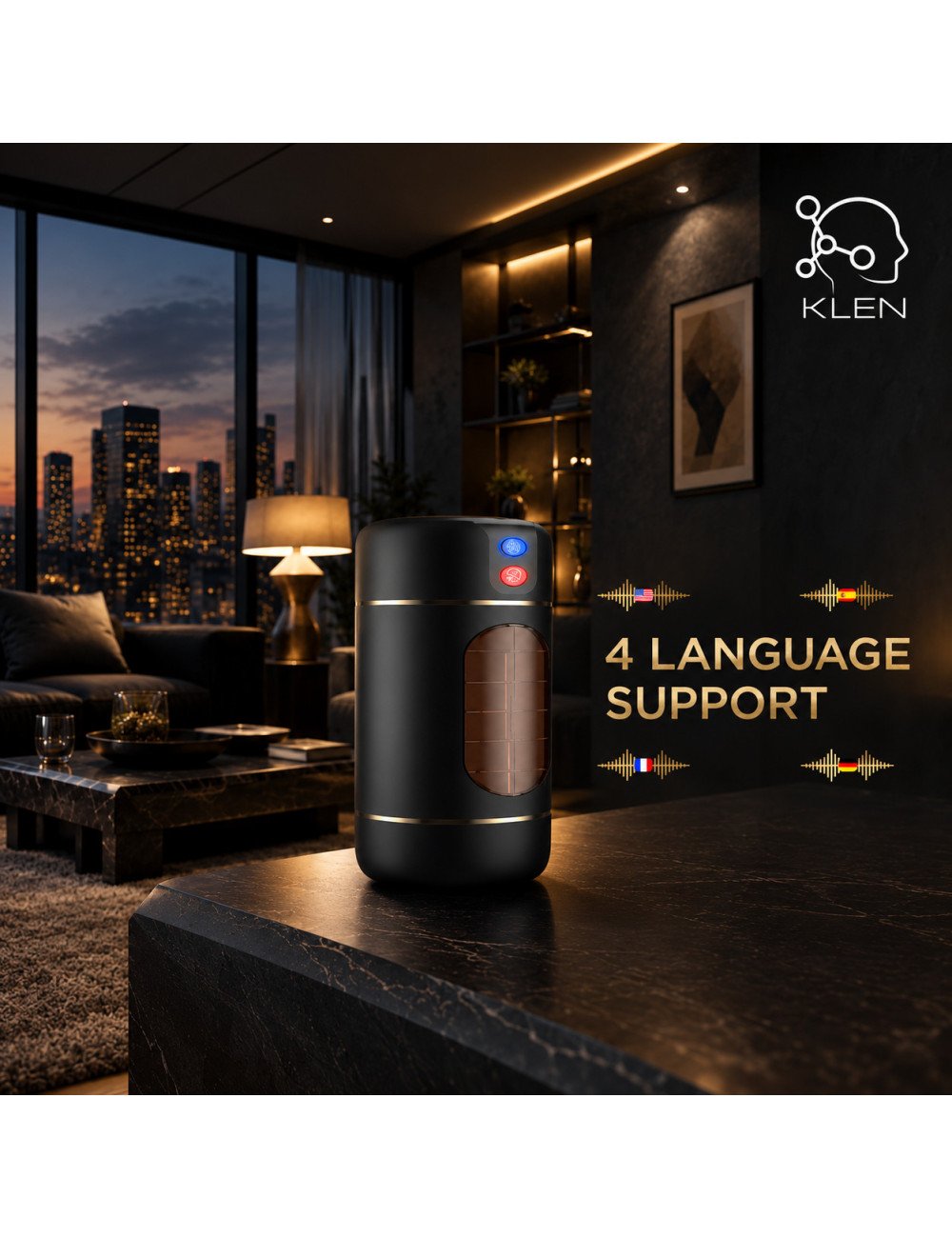 Klen Massage Vibration Machine For Men TPE Design Combines Ten Frequency Settings, Four-Language Support, & Comfort Handling