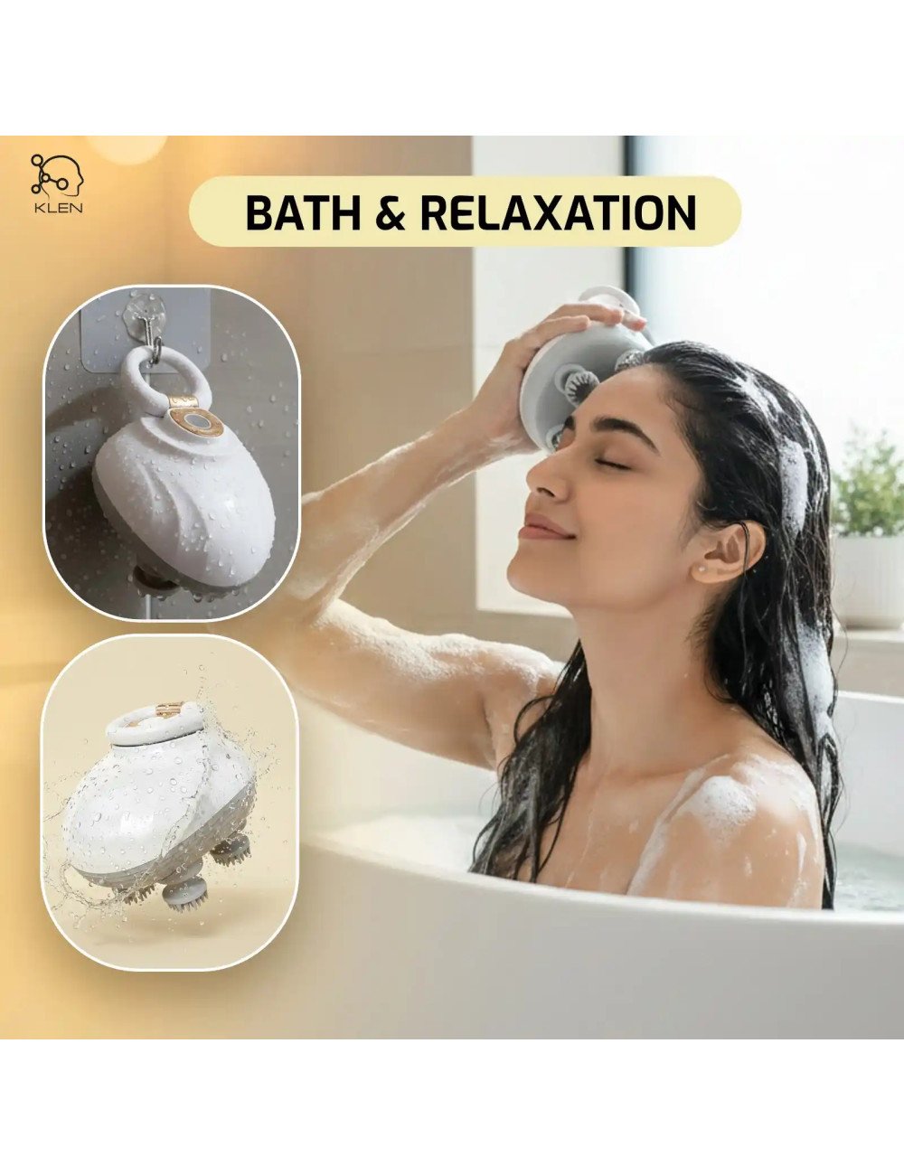 Mini Scalp and Head massager, Rechargeable USB Type-C Charging, Body & Hair Care Massager.