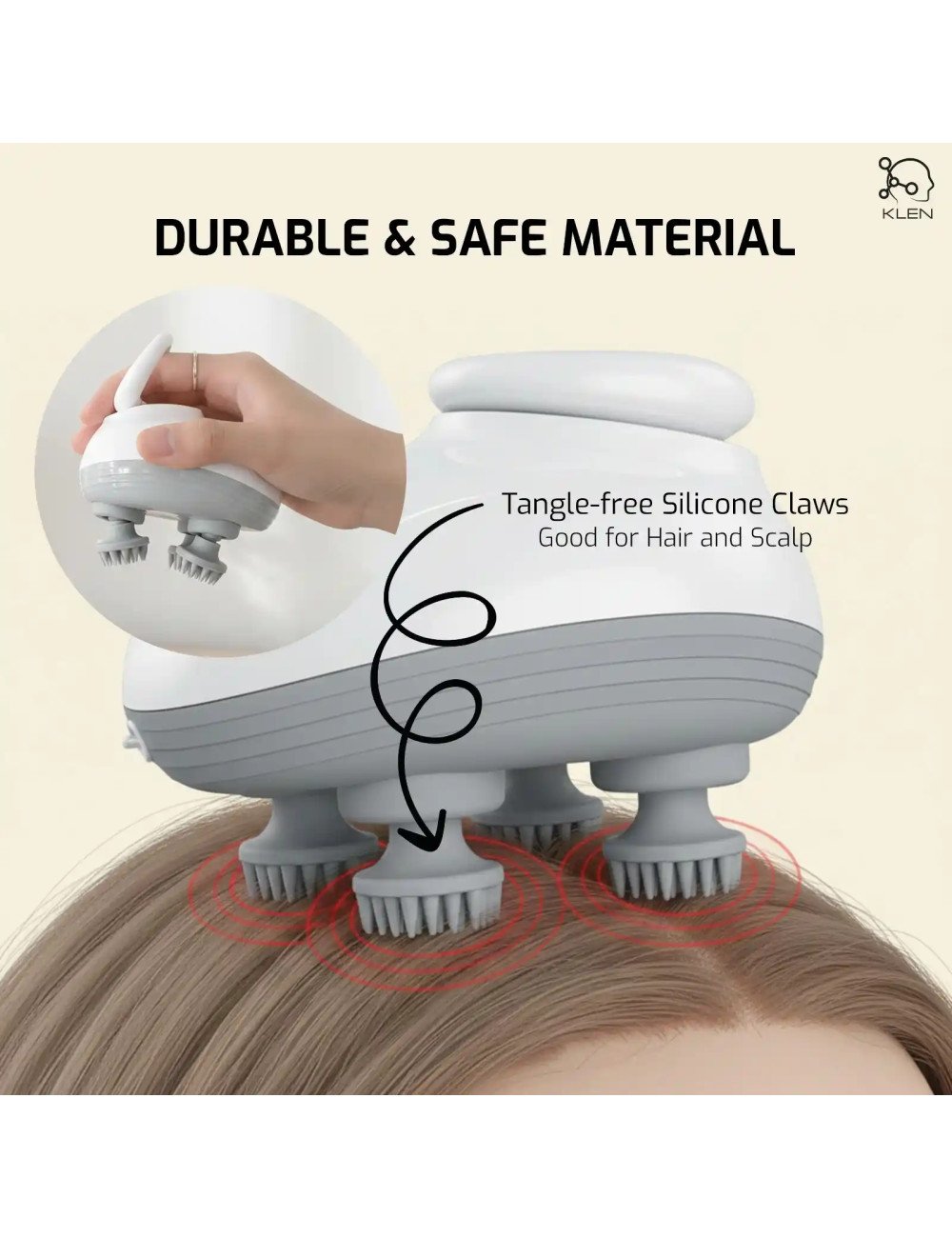 Mini Scalp and Head massager, Rechargeable USB Type-C Charging, Body & Hair Care Massager.