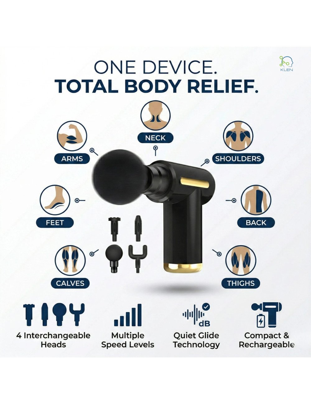 Mini Gun Massager With Digital Display Rechargeable Massage Gun For Neck, Shoulder, Full Body Pain Relief & Travel Use