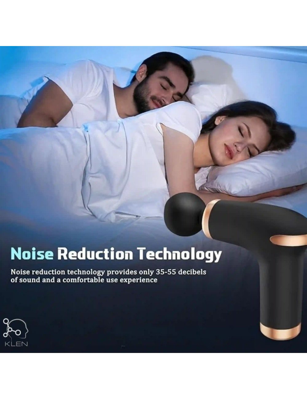 KLEN Rechargeable Handheld  Body Massager Machine Gun- Cordless Design with Adjustable Speeds for Neck, Shoulders & Legs