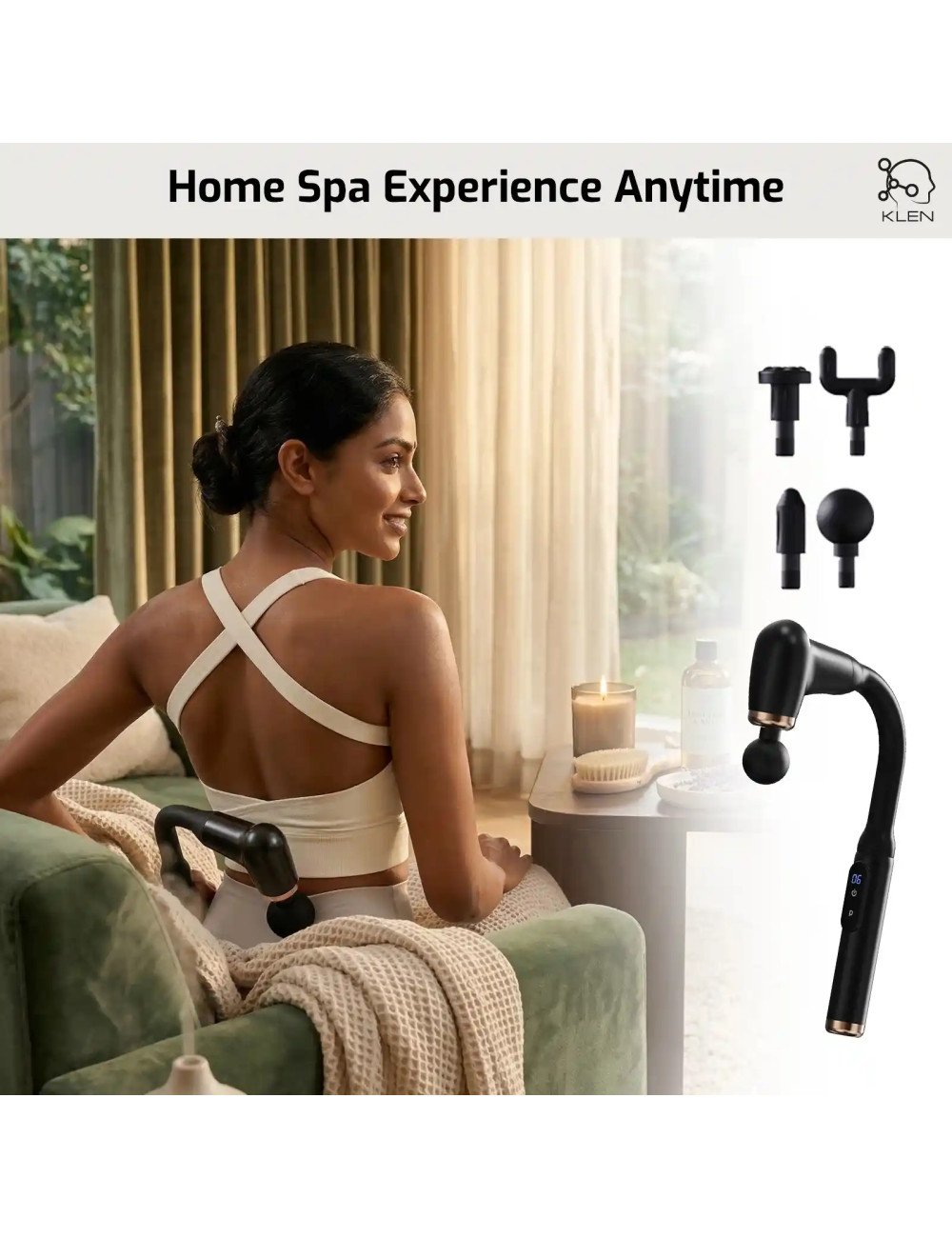 Deep Tissue Percussion Massage Gun for Muscle Pain Relief, Cordless & Quiet Body Massager for Neck, Back, Shoulders & Legs