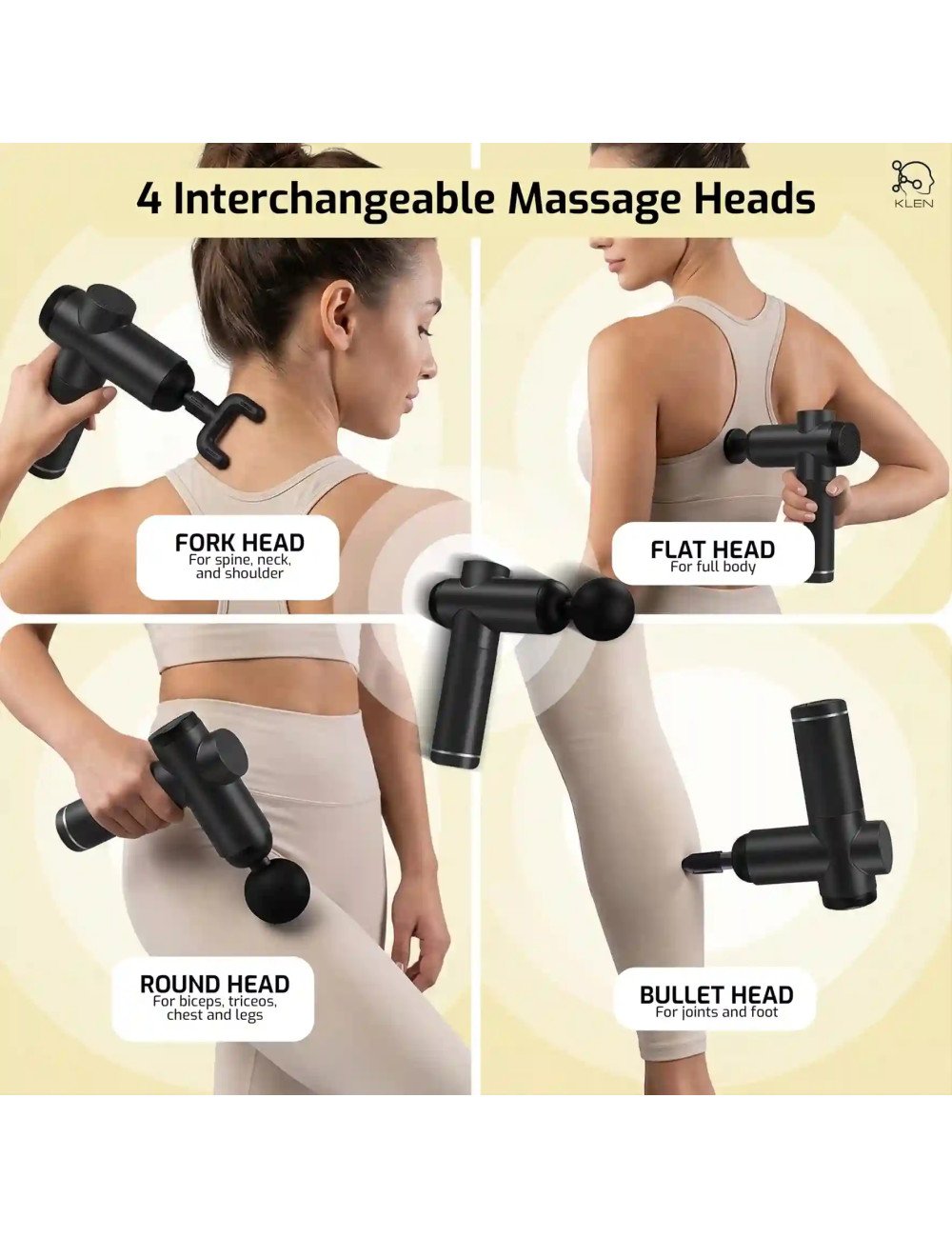 Rechargeable Full Body Massage Machine Gun- Cordless Electric Design with Adjustable Speeds for Neck & Shoulders