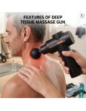 Deep Tissue Massage Gun with Dual Hot & Cold Therapy Heads Handheld Portable Massager For Neck, Back, Shoulders