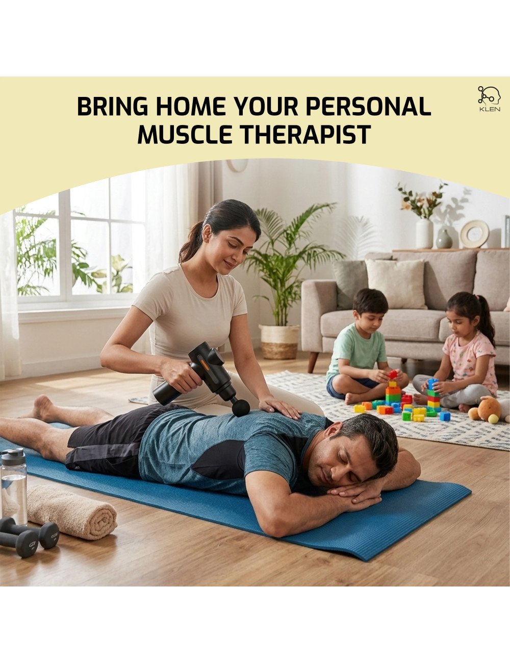 Deep Tissue Massage Gun with Dual Hot & Cold Therapy Heads Handheld Portable Massager For Neck, Back, Shoulders