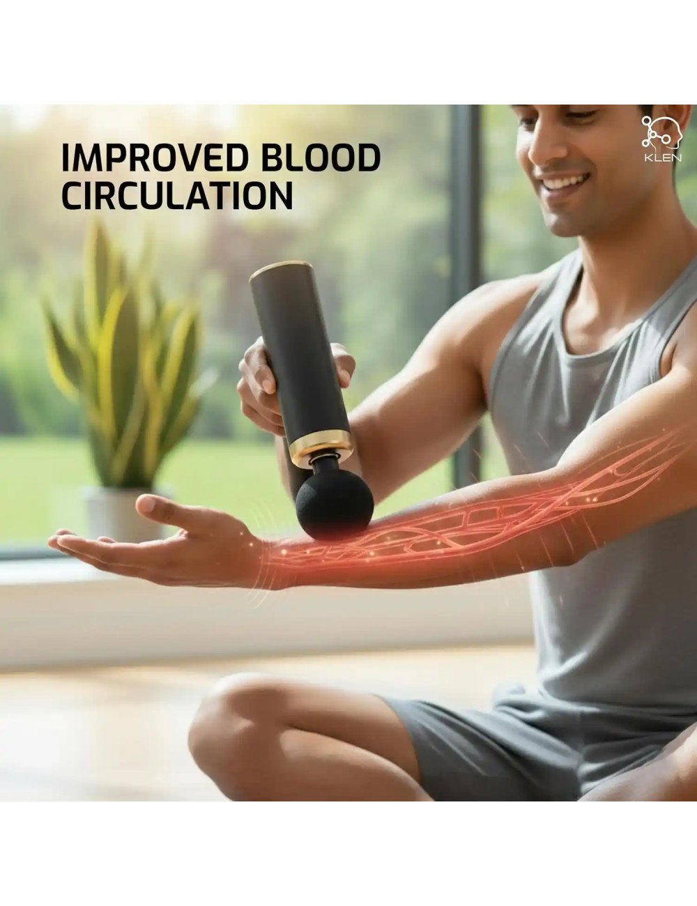 Tissue Massage Gun for Full-Body Pain Relief with 4 Interchangeable Heads with Rechargeable USB Charging