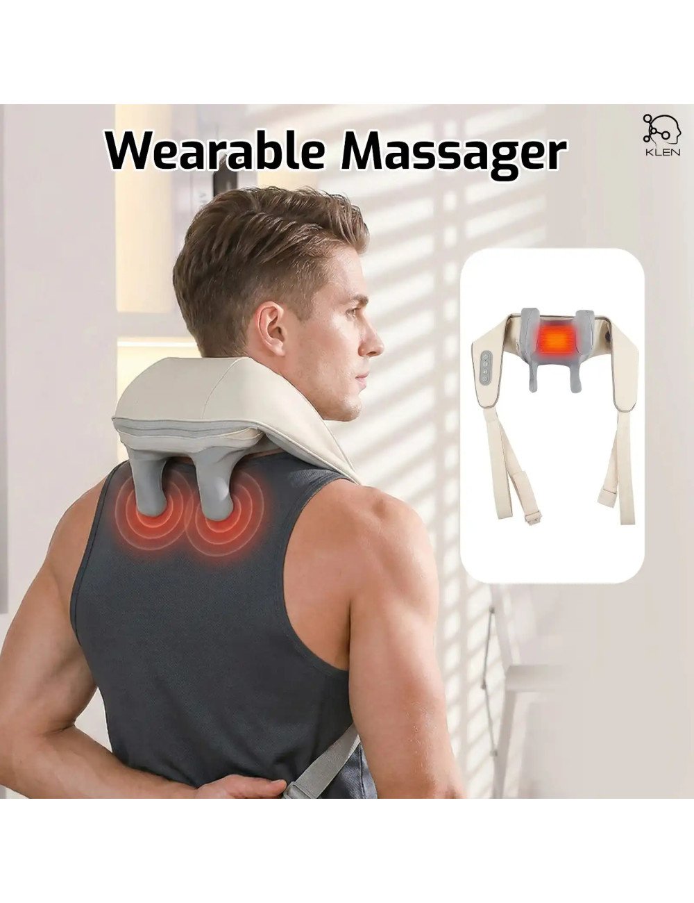 Neck and shoulder massager with Heat Therapy, Electric Pain Relief Machine for Cervical & Muscle Soreness