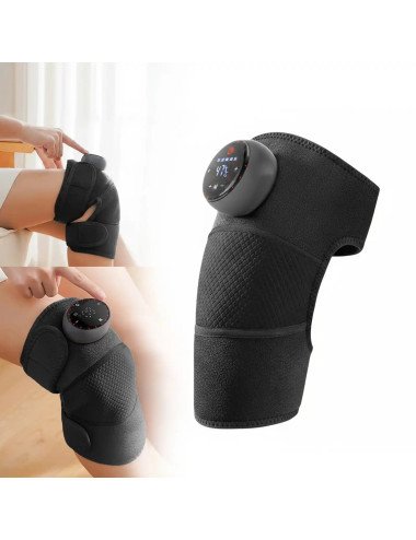 Heated Knee Massager with Vibration Therapy | Cordless Rechargeable Wrap for Joint and Muscle Pain Relief.