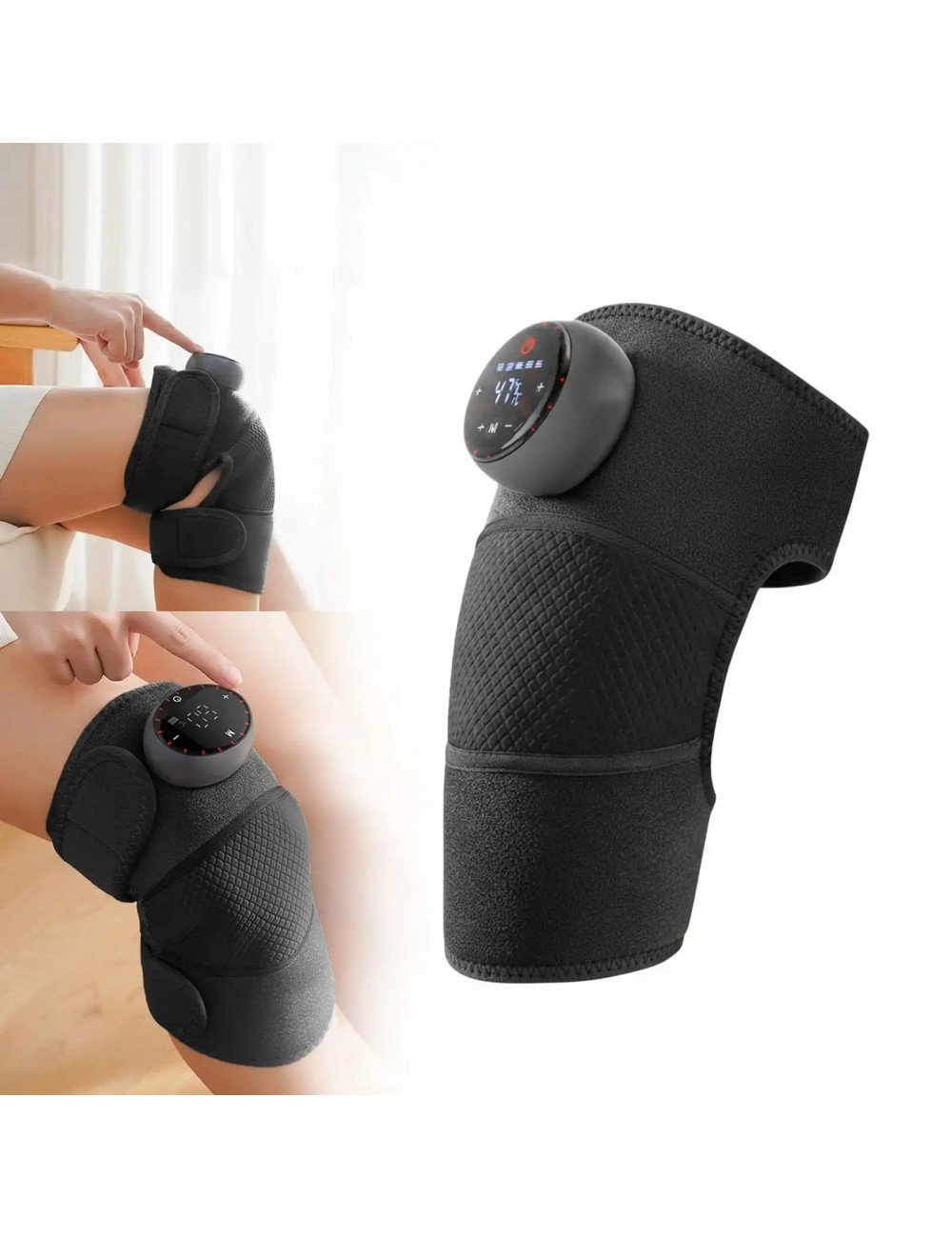 Heated Knee Massager with Vibration Therapy | Cordless Rechargeable Wrap for Joint and Muscle Pain Relief.