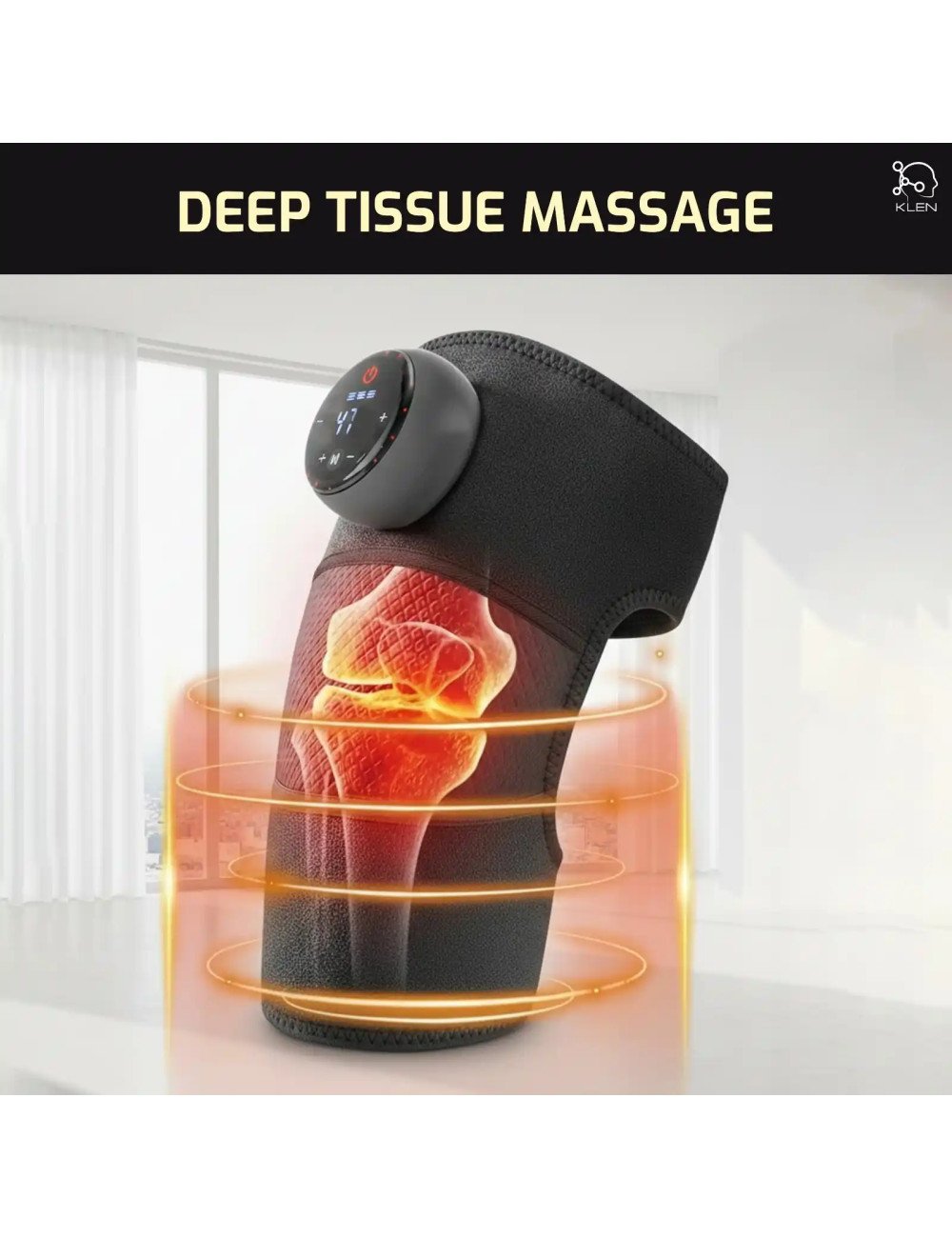 Heated Knee Massager with Vibration Therapy | Cordless Rechargeable Wrap for Joint and Muscle Pain Relief.