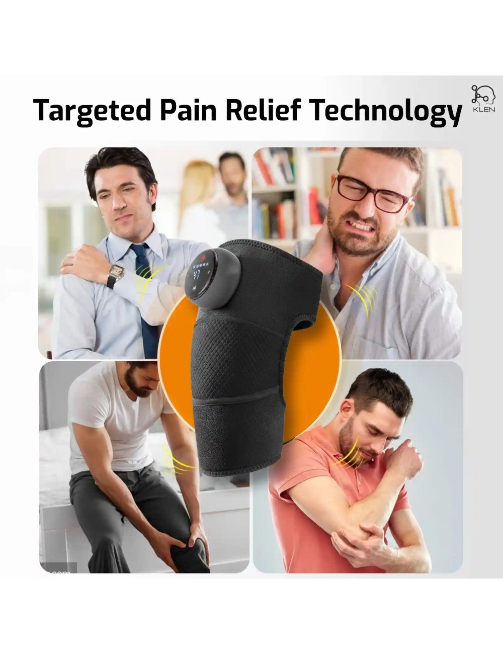 Heated Knee Massager with Vibration Therapy | Cordless Rechargeable Wrap for Joint and Muscle Pain Relief.