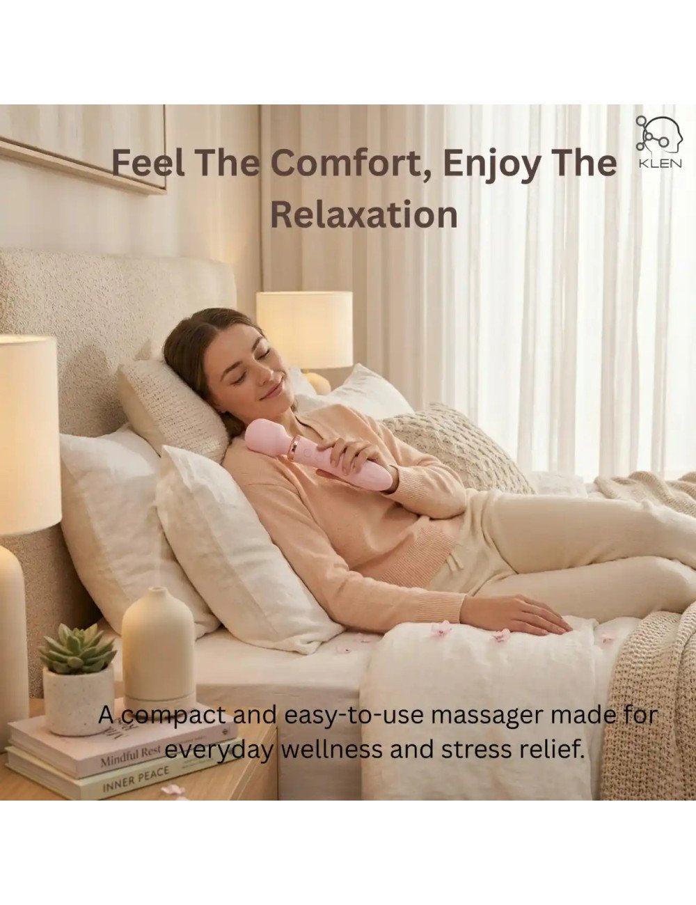 Women Body Relaxation Massager – Double-Head Vibration, 10 Speed Modes, USB Rechargeable Portable Massager