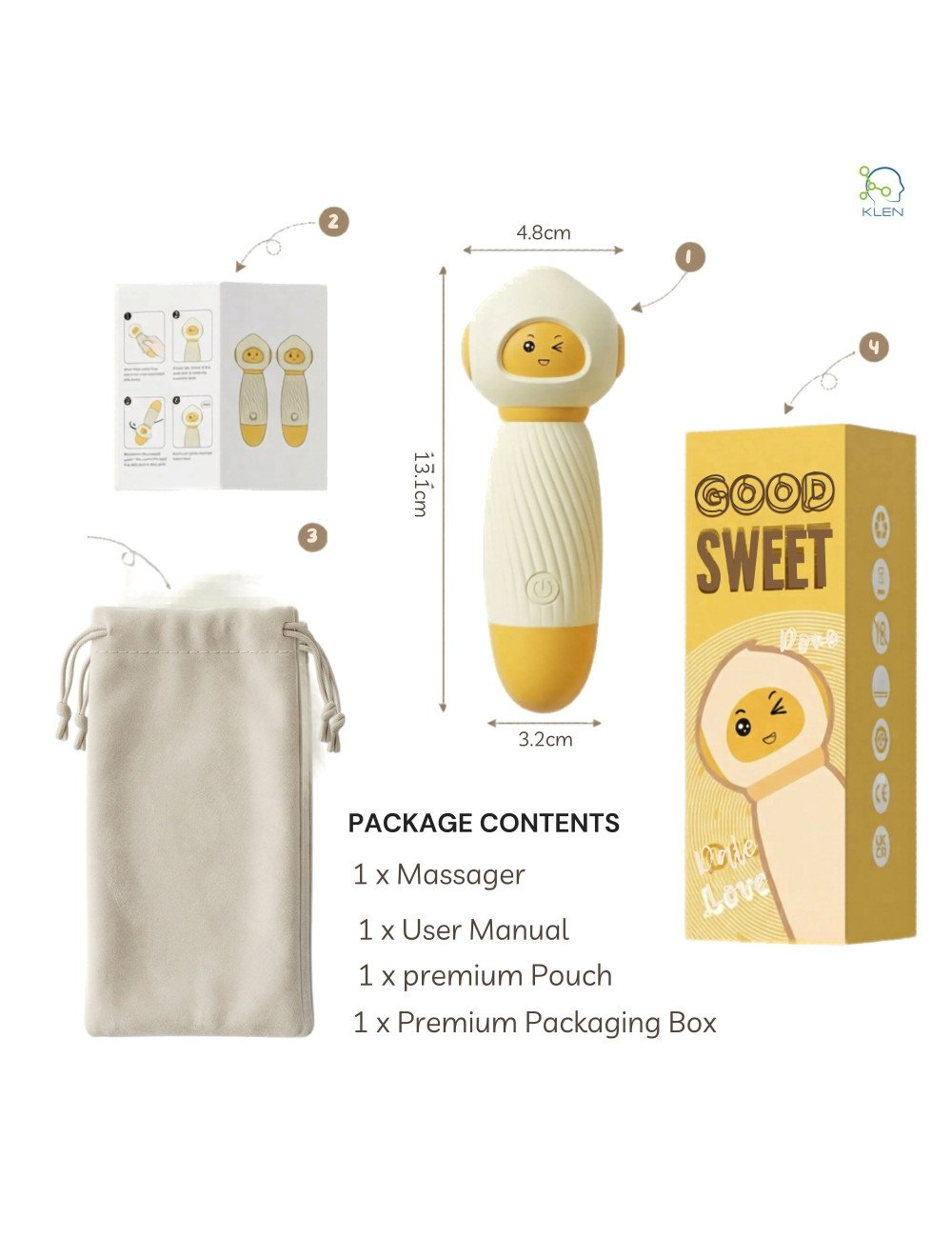 Handle Personal Massager for Women Handheld Rechargeable Waterproof Cordless Handheld Vibrating Massager For Self Relaxation
