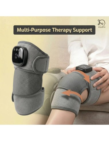 Electric Knee Massager with Heat & Vibration Cordless Rechargeable Knee Support Machine for Joint Comfort, Muscle Relaxation