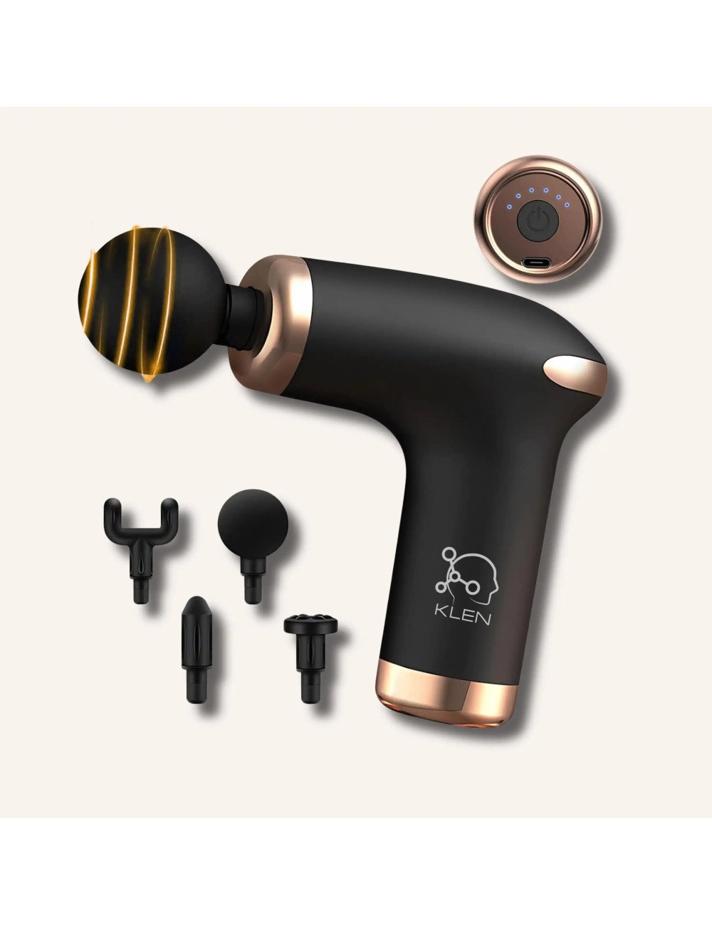 KLEN Rechargeable Handheld  Body Massager Machine Gun- Cordless Design with Adjustable Speeds for Neck, Shoulders & Legs