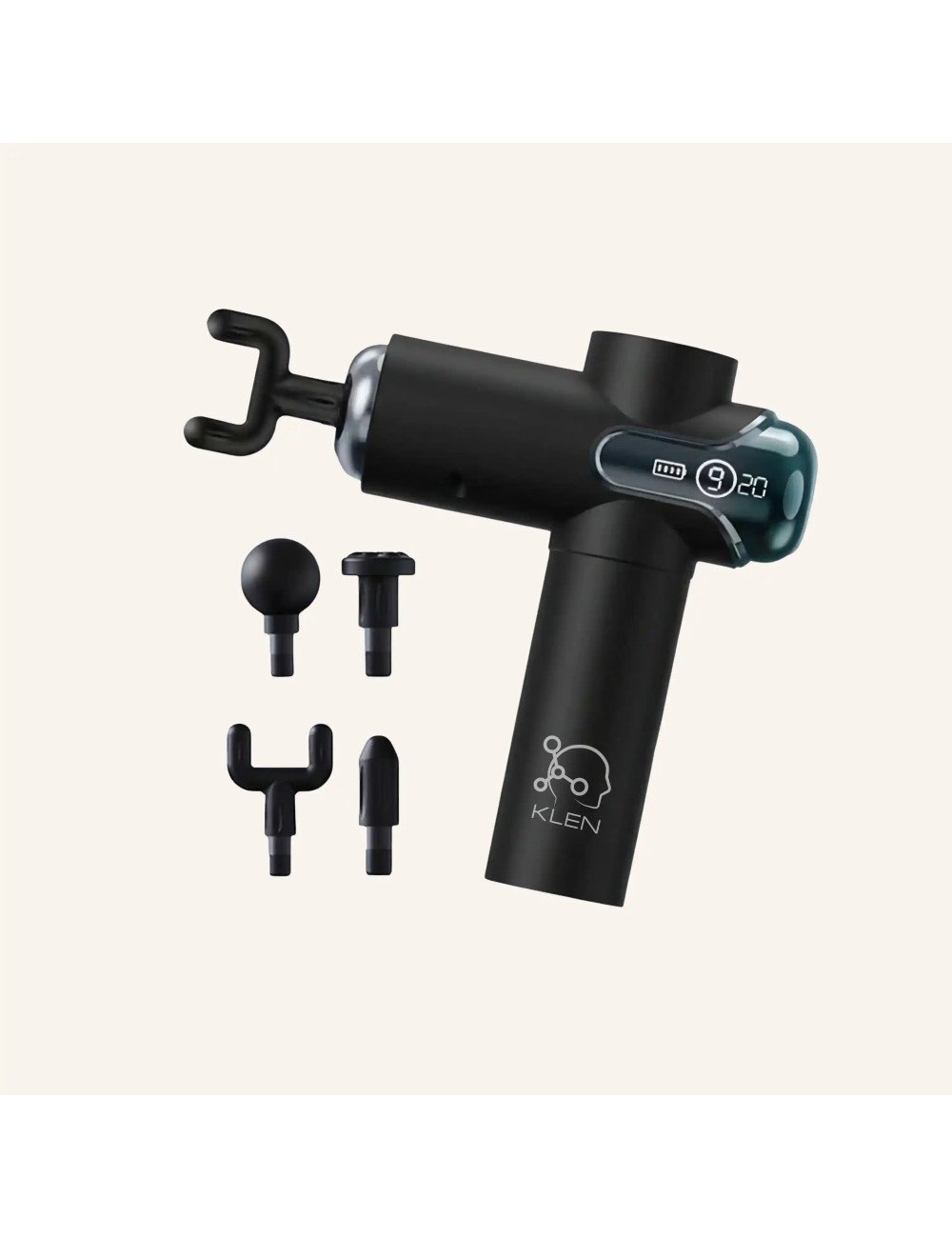 KLEN Rechargeable Massage Gun for Full Body Use – Body Massager for Back, Legs & Shoulders with 4 Interchangeable Massage Heads