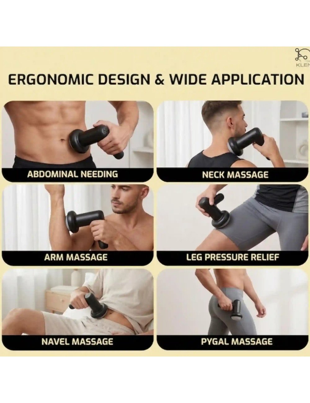 Rechargeable Mini Handheld Massager- Cordless Electric Design with Adjustable Speeds for Back, Neck, Shoulders & Legs