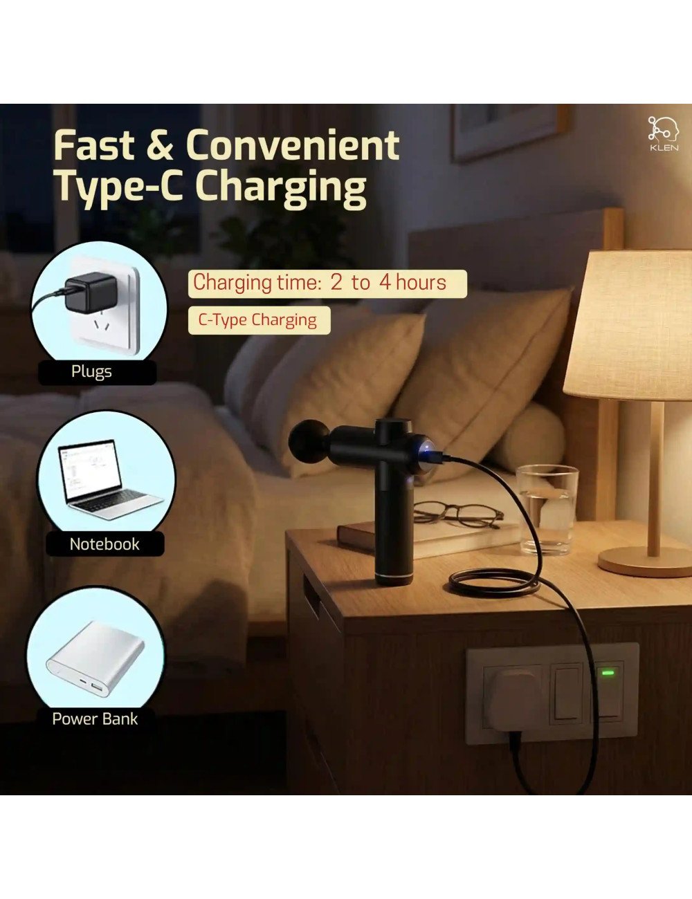 Rechargeable Full Body Massage Machine Gun- Cordless Electric Design with Adjustable Speeds for Neck & Shoulders