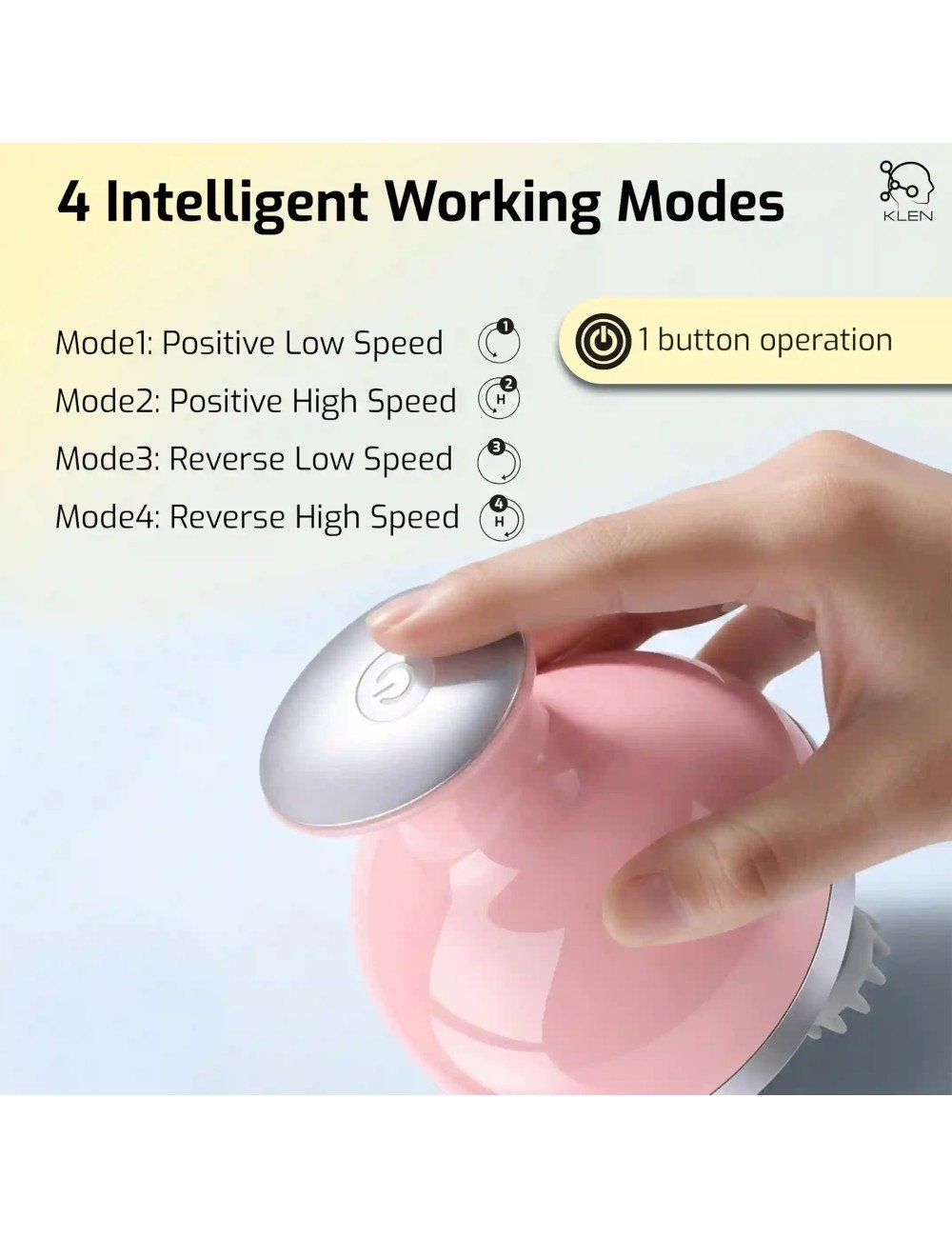 Rechargeable Mini Head Massager with 4 Speed Modes, Electric Scalp Kneading Massager, Cordless Design, USB Charging