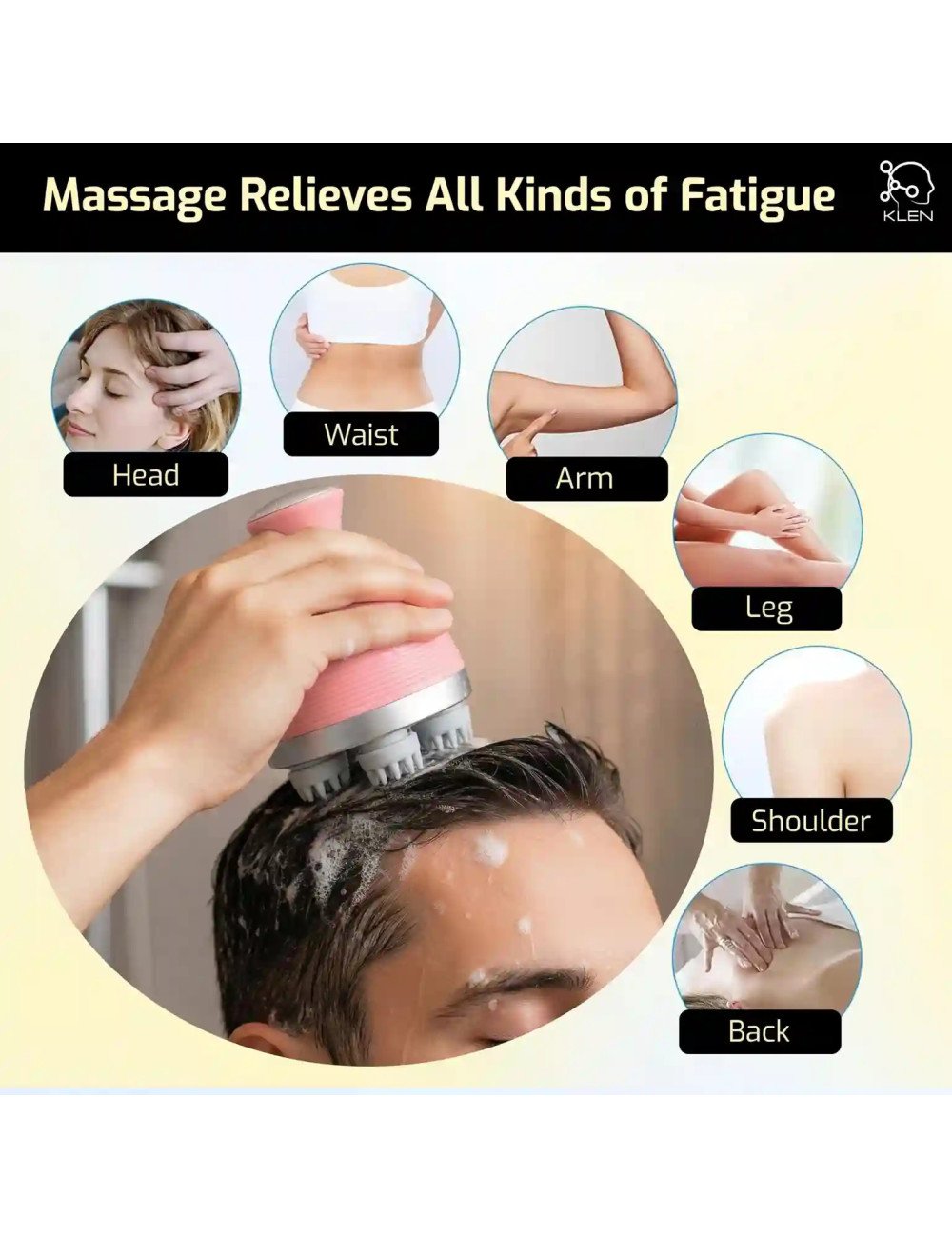 Rechargeable Mini Head Massager with 4 Speed Modes, Electric Scalp Kneading Massager, Cordless Design, USB Charging