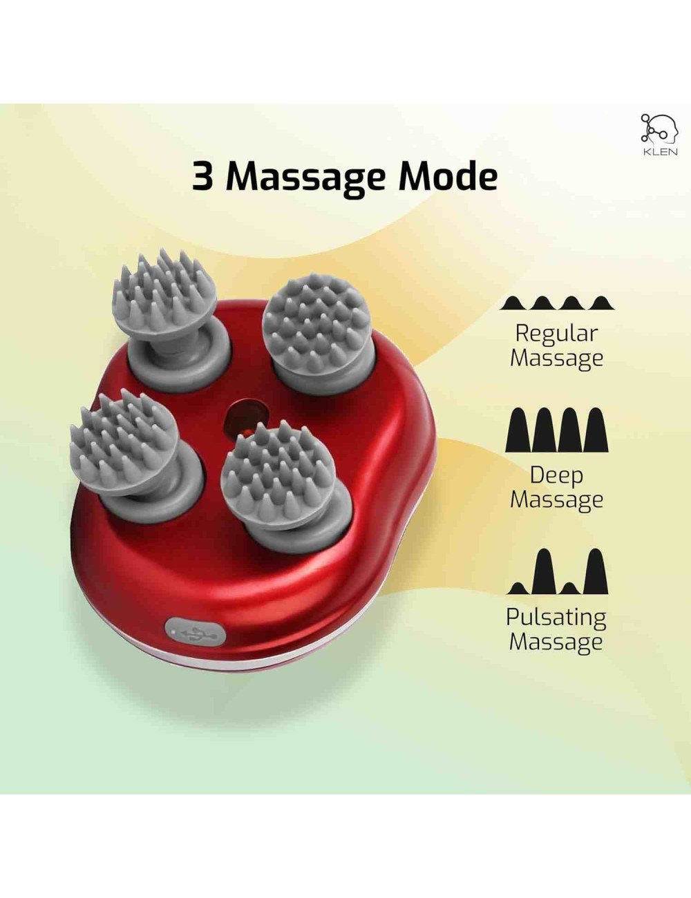 Hair Scalp Massager for Hair Growth for Head & Body Relaxation, Stress Relief with 3 Modes and USB Recharging