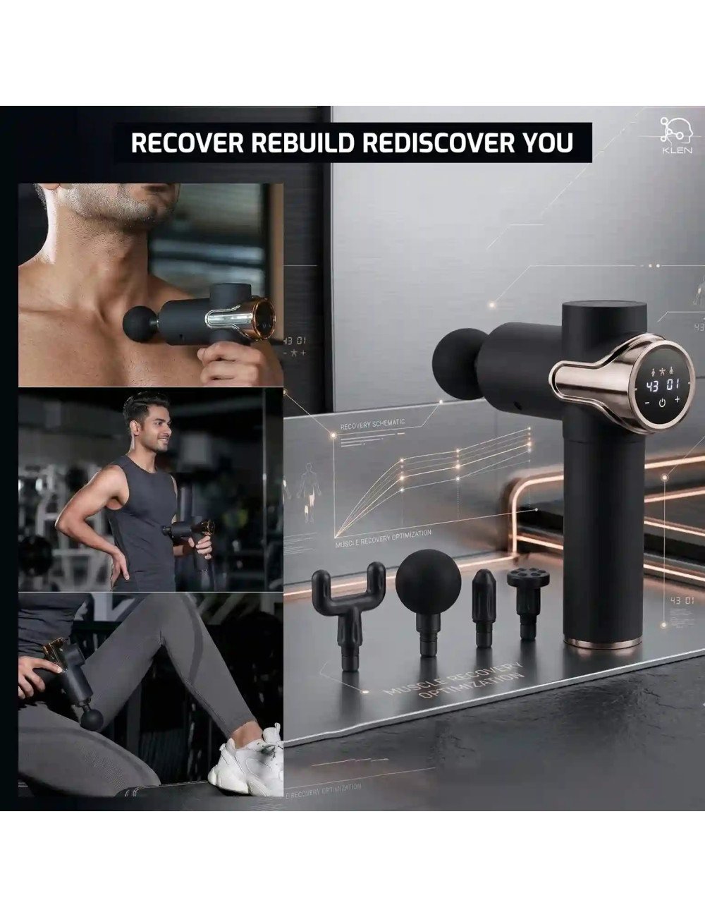 Gun Massager Cold Compression Rechargeable Deep Tissue Percussion Massage for Pain Relief of Full Body Muscles