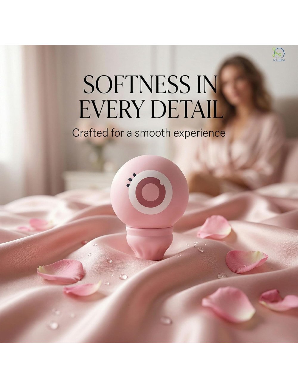 KLEN Women Personal Use Massager Rechargeable with 10 Modes Mini Handheld Massager Travel Friendly and Self Relaxation Tool