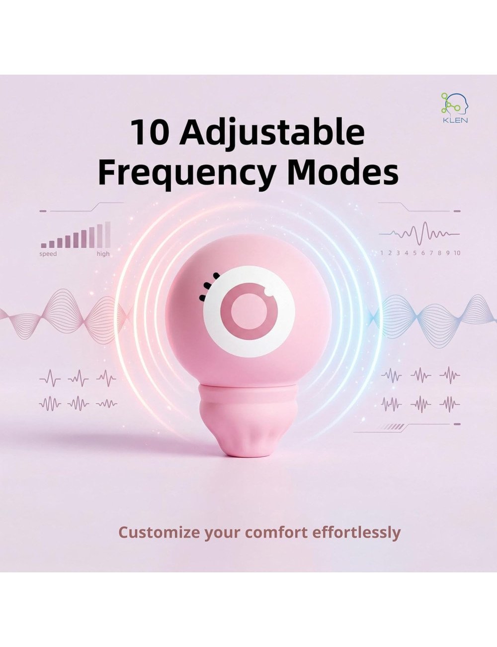 KLEN Women Personal Use Massager Rechargeable with 10 Modes Mini Handheld Massager Travel Friendly and Self Relaxation Tool