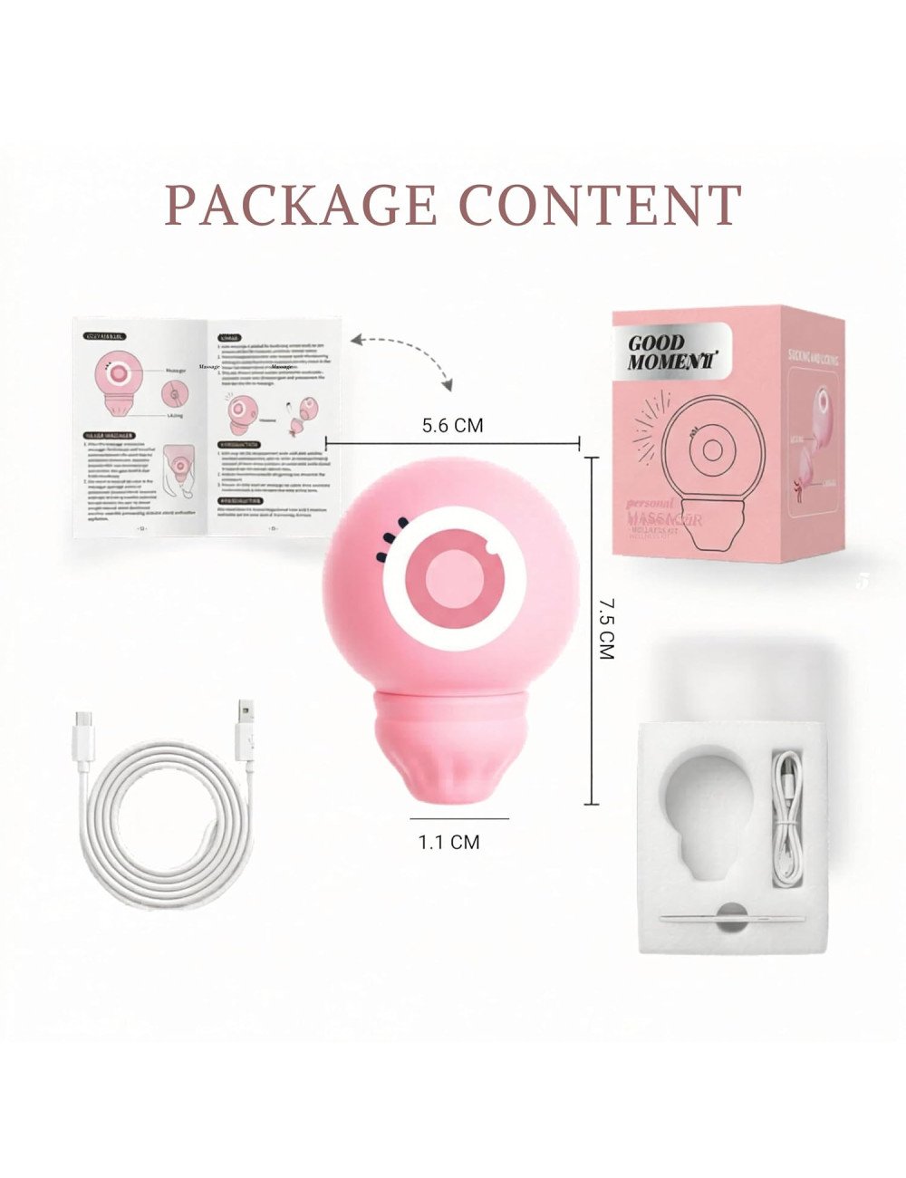 KLEN Women Personal Use Massager Rechargeable with 10 Modes Mini Handheld Massager Travel Friendly and Self Relaxation Tool