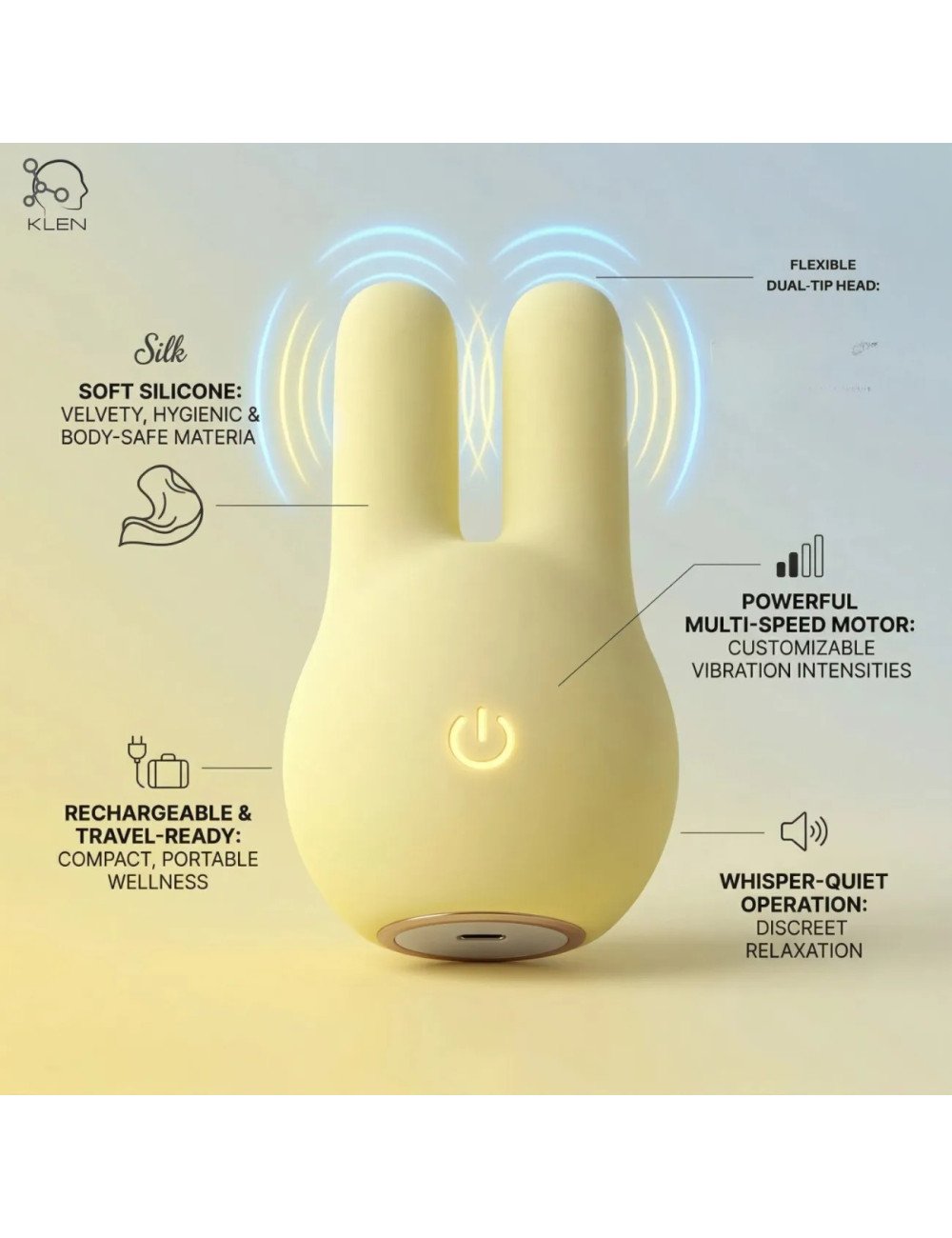 Mini Body Massager for Women – USB Rechargeable Ladies Massage Device with 10 Vibration Modes  & Stress Relief