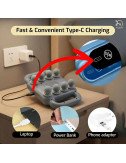 Rechargeable Full Body Massage Machine for Body Pain and Stress Relief , Massager with Interchangeable Heads (Grey)