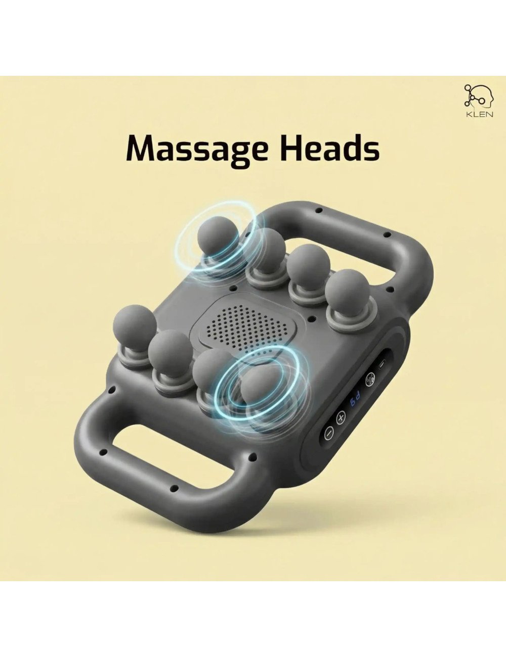 Rechargeable Full Body Massage Machine for Body Pain and Stress Relief , Massager with Interchangeable Heads (Grey)