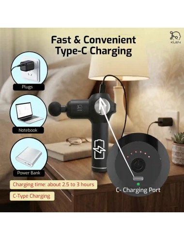 Portable Body Massager Machine for Body Pain Relief Deep Tissue Vibrator Massage Gun for Back, Neck, Shoulder & Leg Muscle.