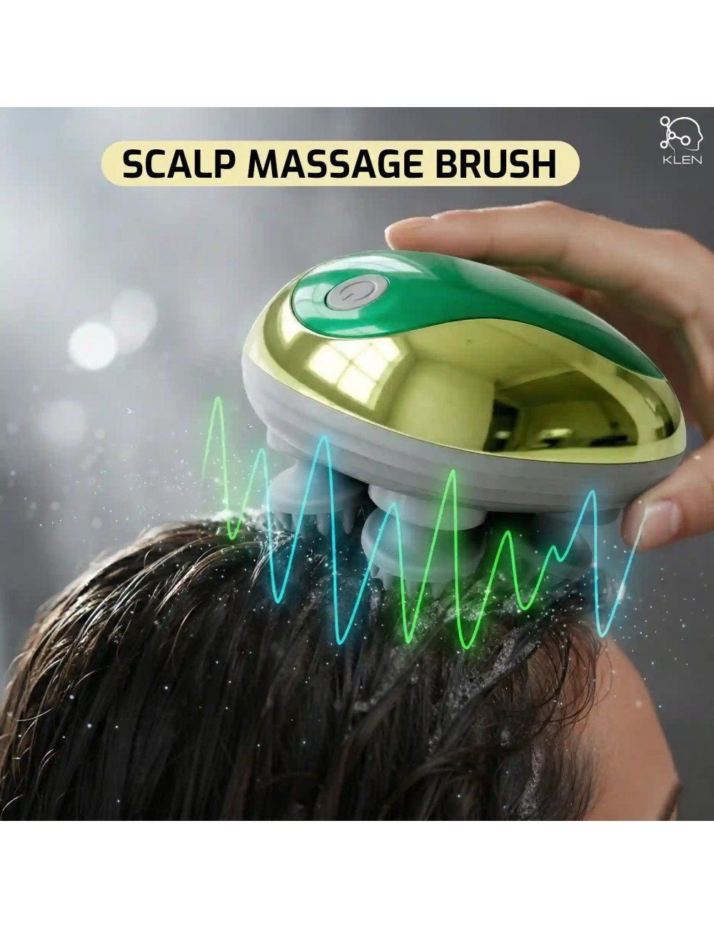 Head Massager Scalp, Rechargeable USB Charging, Detachable Heads for Hair Growth, Stress Relief, Compact Portable Design