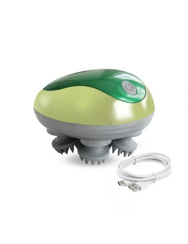 Head Massager Scalp, Rechargeable USB Charging, Detachable Heads for Hair Growth, Stress Relief, Compact Portable Design