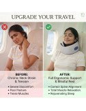 Electric Neck Pillow Massager Wireless Deep Tissue Massage with Soothing Heat for Neck & Muscle Pain Relief for Travel (Grey)