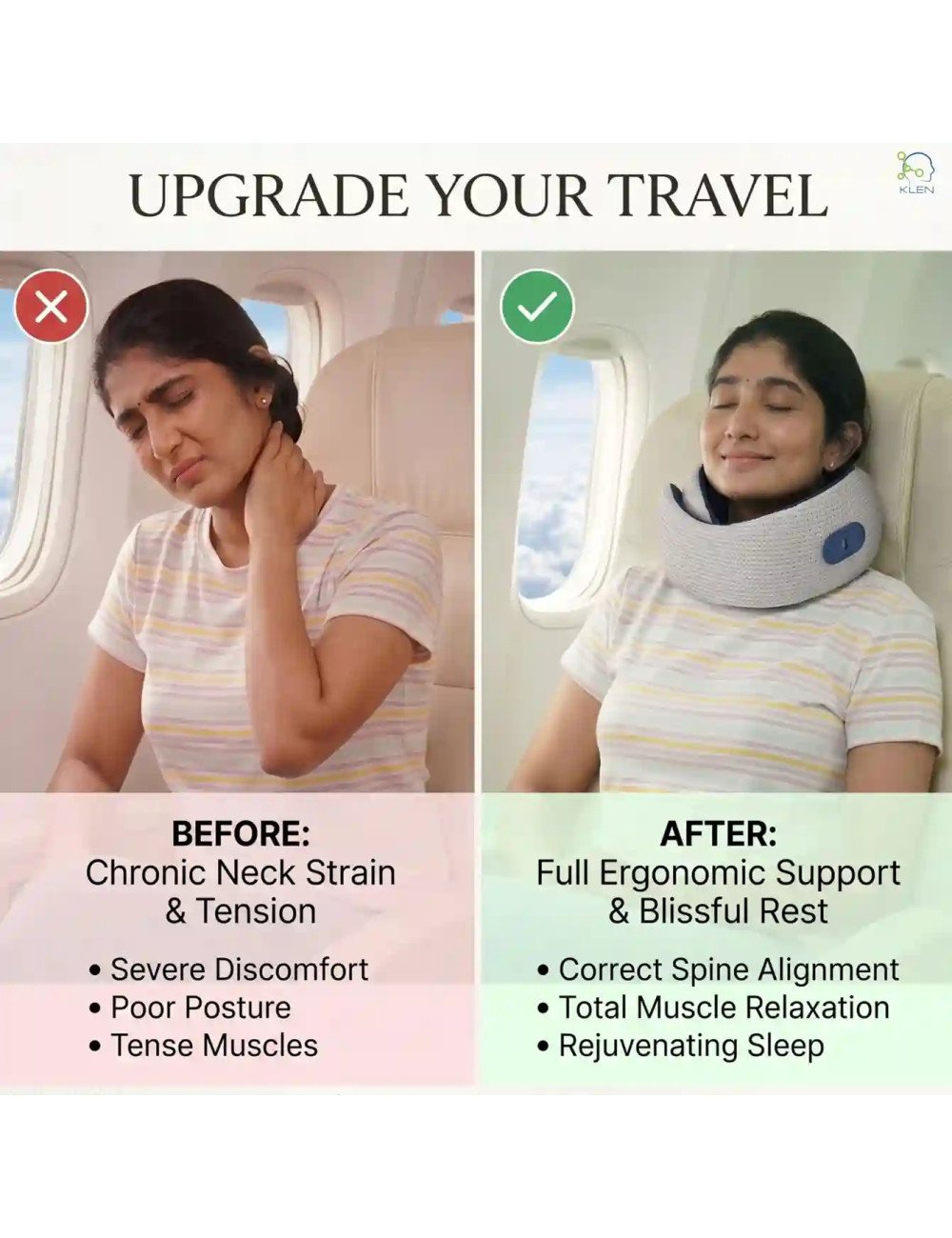 Electric Neck Pillow Massager Wireless Deep Tissue Massage with Soothing Heat for Neck & Muscle Pain Relief for Travel (Grey)