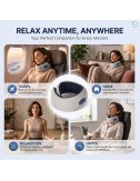 Electric Neck Pillow Massager Wireless Deep Tissue Massage with Soothing Heat for Neck & Muscle Pain Relief for Travel (Grey)