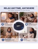 Electric Neck Massager Wireless Deep Tissue Massage with Soothing Heat for Neck & Muscle Pain Relief for Travel (Blue)