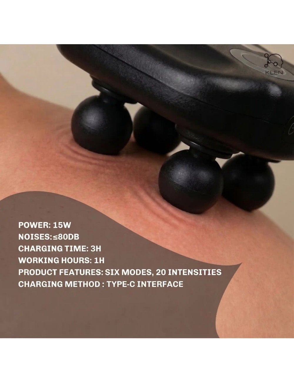 Rechargeable Full Body Massager for Pain Relief with 4 Massage Heads | Percussion Massager for Back, Neck & Shoulders