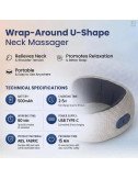 Electric Neck Pillow Massager Wireless Deep Tissue Massage with Soothing Heat for Neck & Muscle Pain Relief for Travel (Grey)