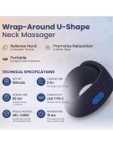 Electric Neck Massager Wireless Deep Tissue Massage with Soothing Heat for Neck & Muscle Pain Relief for Travel (Blue)