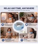 Rechargeable Neck Massager for Pain Relief Wireless Vibrating with Heat Therapy ,Support Pillow for Travel and Office (Sky Blue)